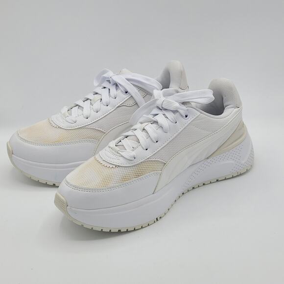 Puma  Smash Platform  399066-01 White  women\'s Size 8 main image 4